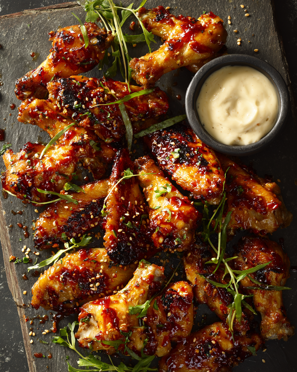 Ali di Pollo Mielate e Aglio al Forno Ali di pollo al forno con mielato all'aglio e salsa buffalo, un piatto irresistibile per le feste