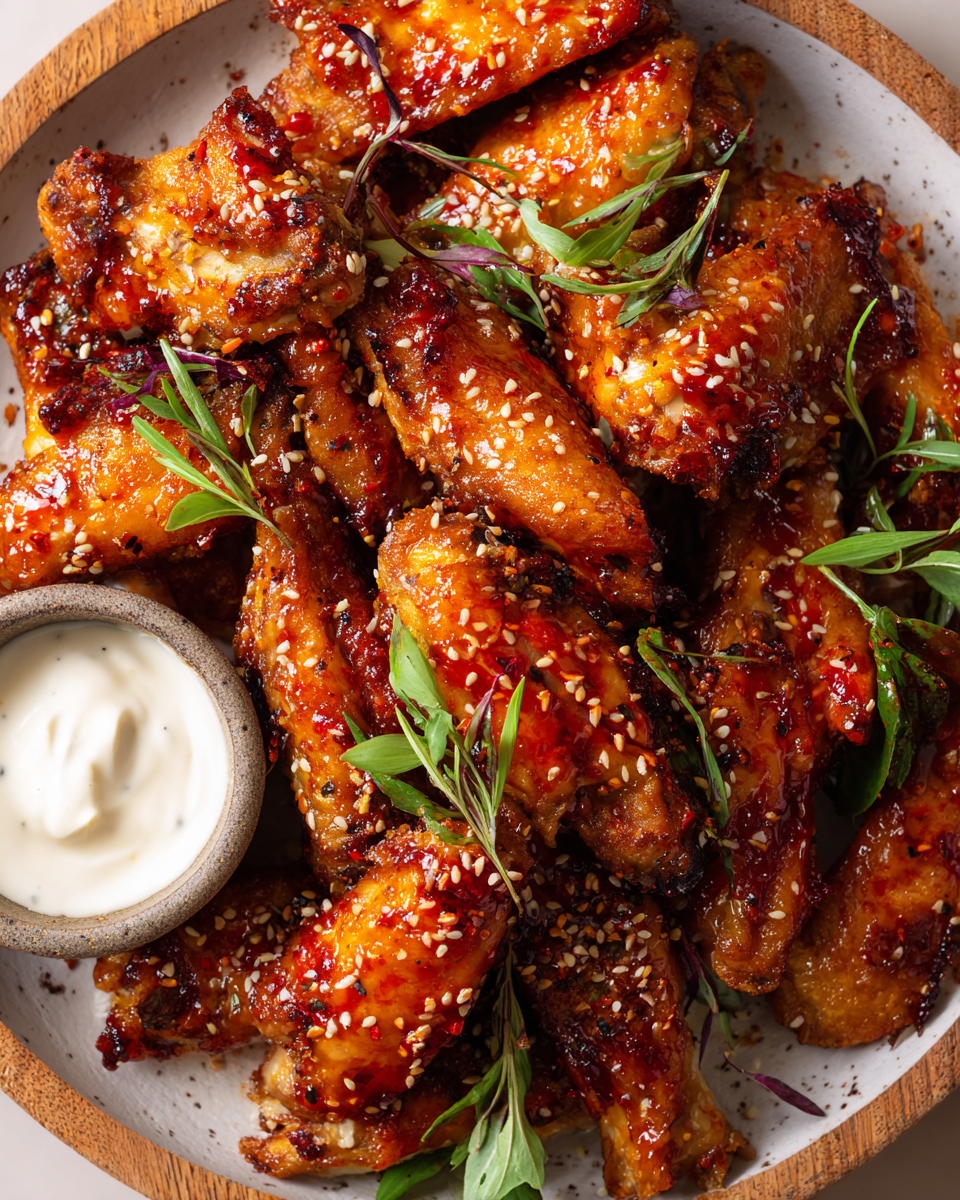 Ali di Pollo Mielate e Aglio al Forno Ali di pollo al forno con mielato all'aglio e salsa buffalo, un piatto irresistibile per le feste