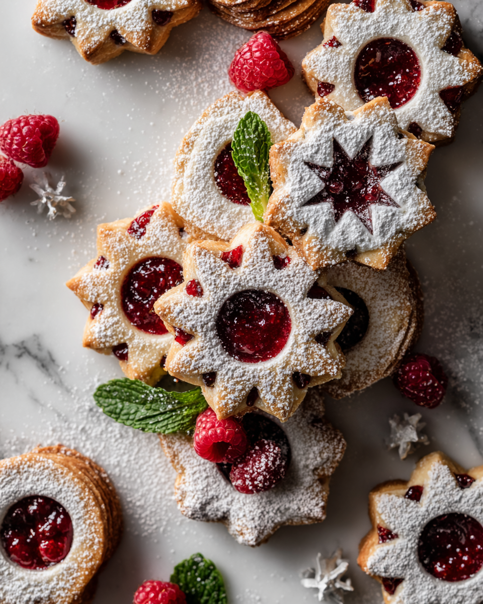 Deliziosi Biscotti Linzer con Marmellata di Lampone Biscotti Linzer con marmellata di lampone, dolci natalizi italiani