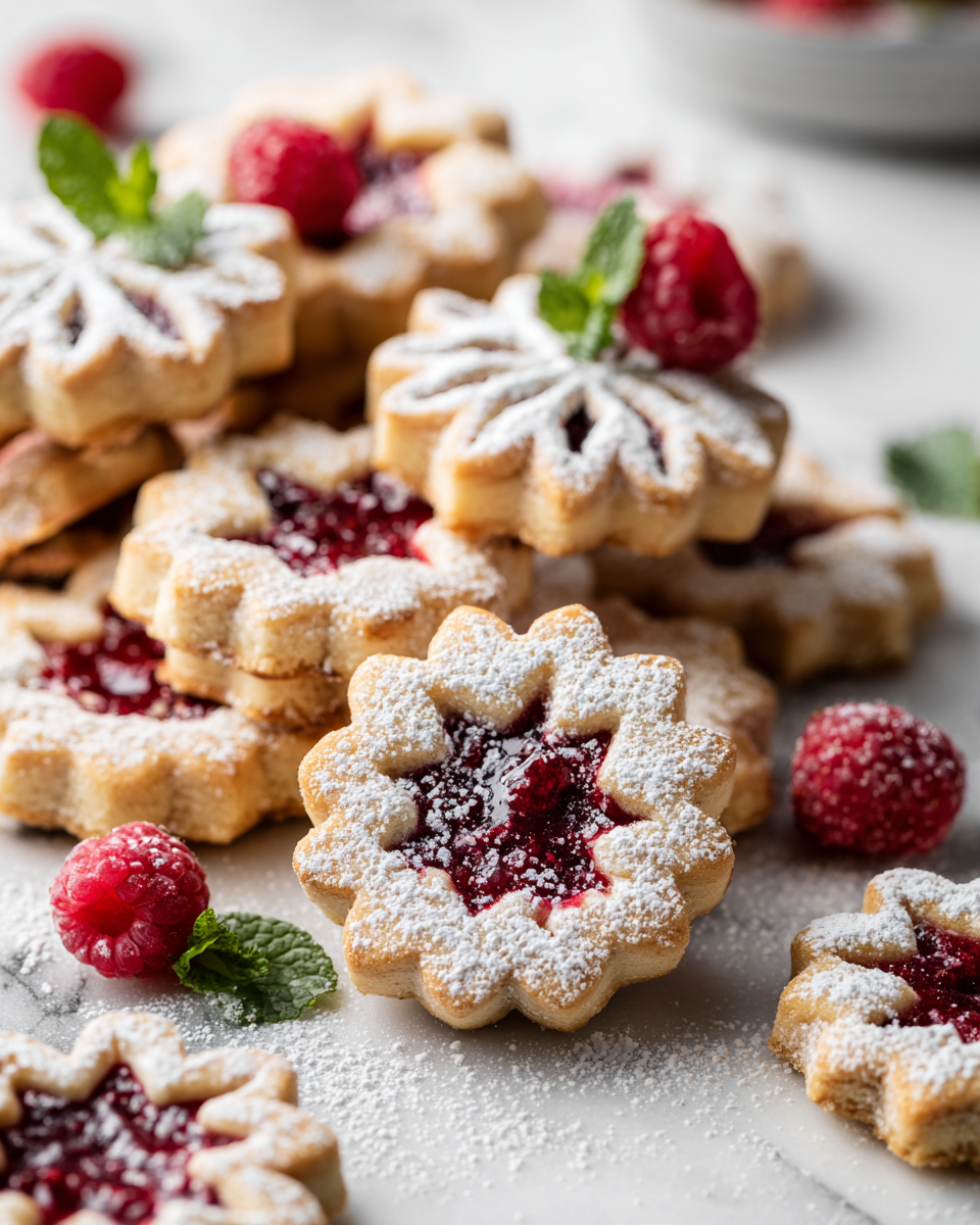 Deliziosi Biscotti Linzer con Marmellata di Lampone Biscotti Linzer con marmellata di lampone, dolci natalizi italiani