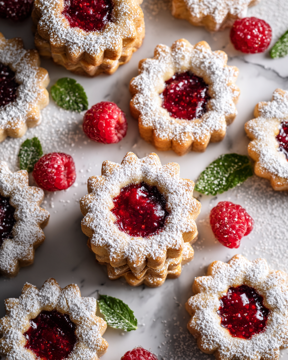 Deliziosi Biscotti Linzer con Marmellata di Lampone Biscotti Linzer con marmellata di lampone, dolci natalizi italiani
