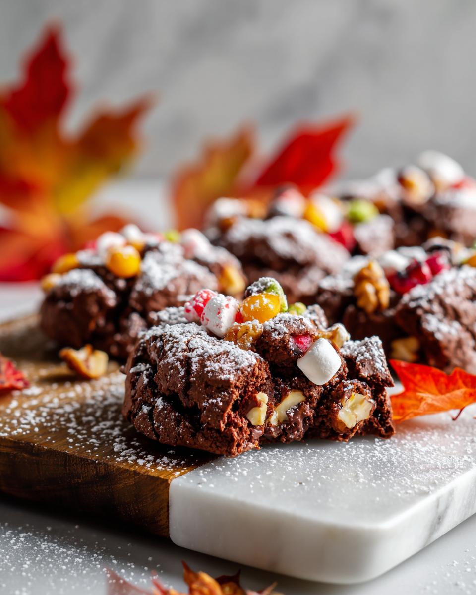 Biscotti Rocky Road al Cioccolato: Golosi e Facili Biscotti Rocky Road al cioccolato con marshmallow e noci, dolce autunnale ideale per feste e condivisione