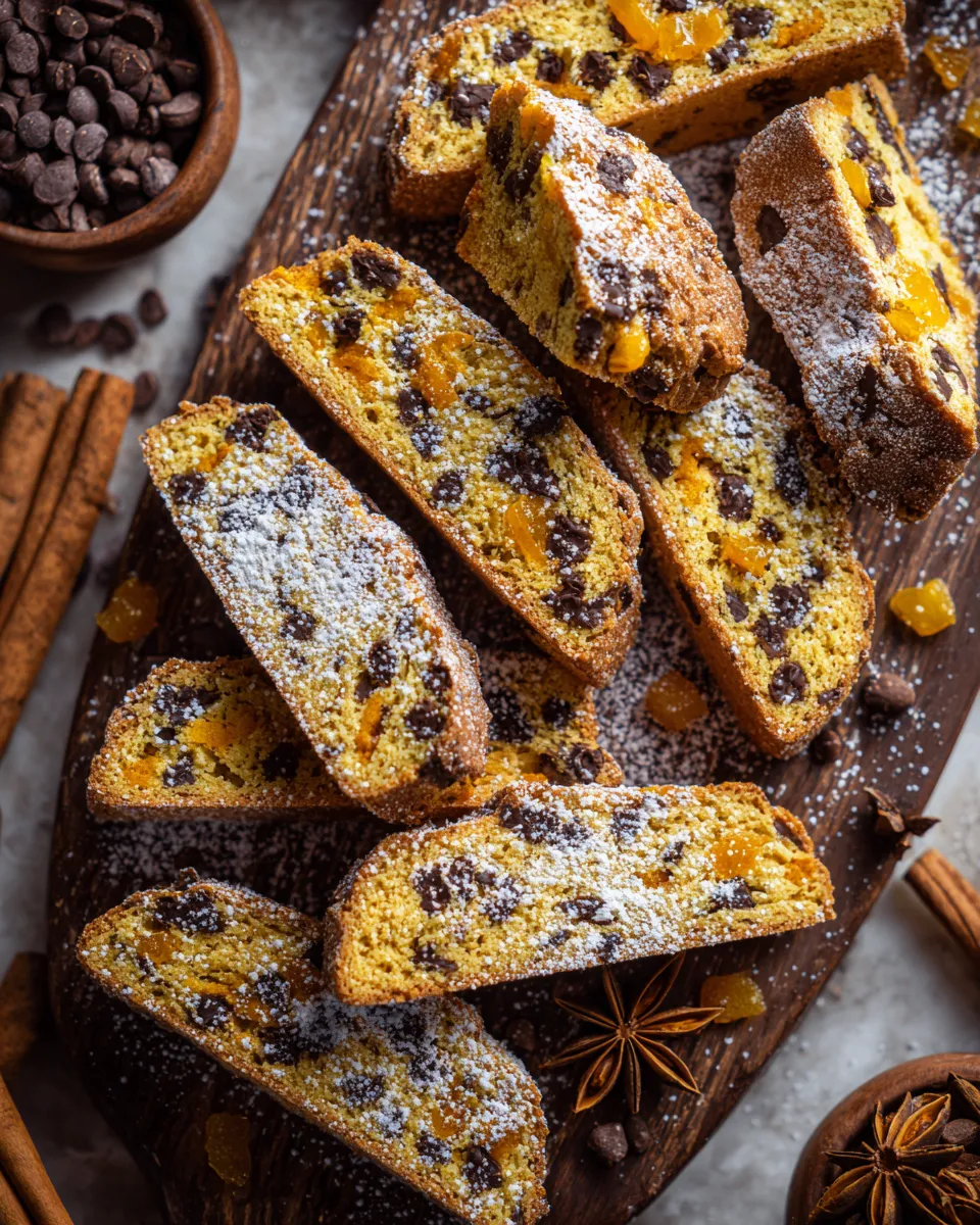 Biscotti di Cioccolato e Zucca Perfestivi Biscotti di cioccolato e zucca freschi sfornati, ideali per le festività autunnali.