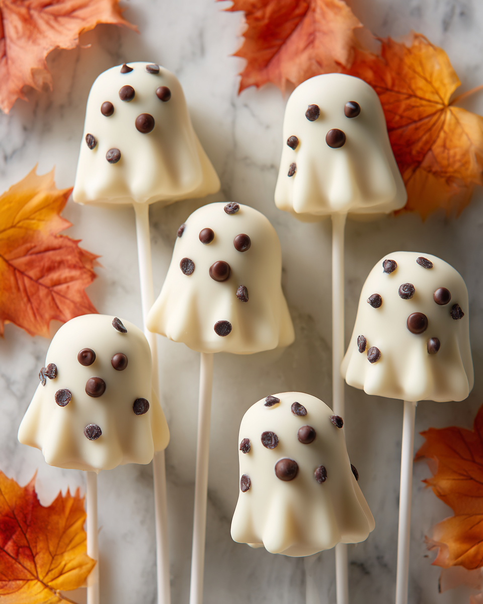 Deliziosi Cake Pops Fantasma per Halloween Irresistibili cake pops a forma di fantasma, perfetti per Halloween, facili e divertenti da preparare.