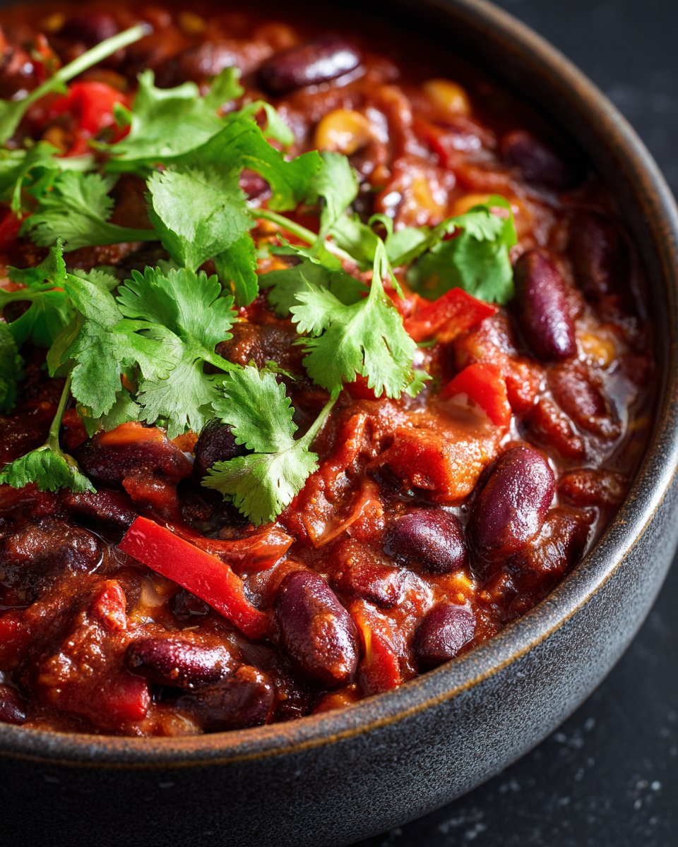 Chili al Burro di Arachidi Affumicato per l'Autunno Chili al Burro di Arachidi Affumicato, una ricetta confortevole e saporita per le serate autunnali.