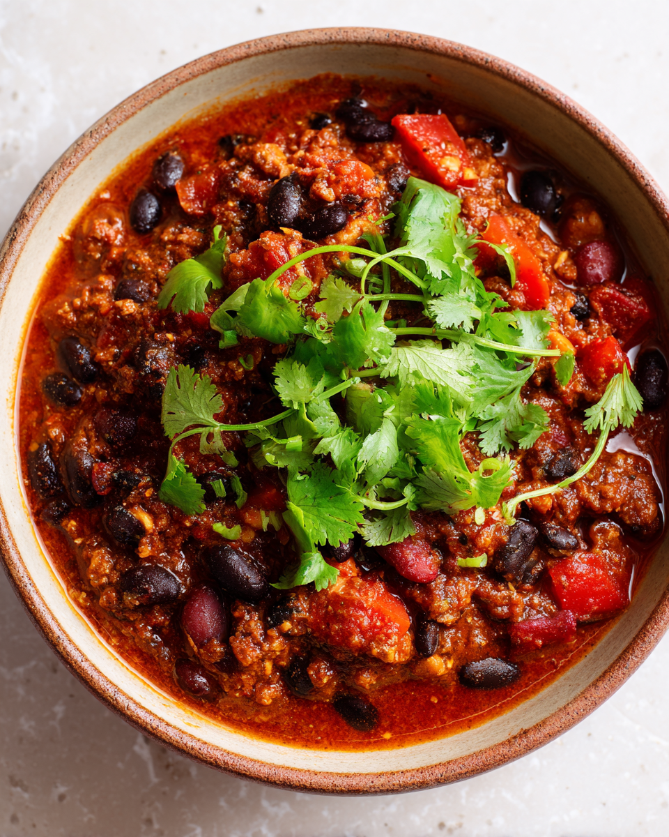 Chili al Burro di Arachidi Affumicato per l'Autunno Chili al Burro di Arachidi Affumicato, una ricetta confortevole e saporita per le serate autunnali.