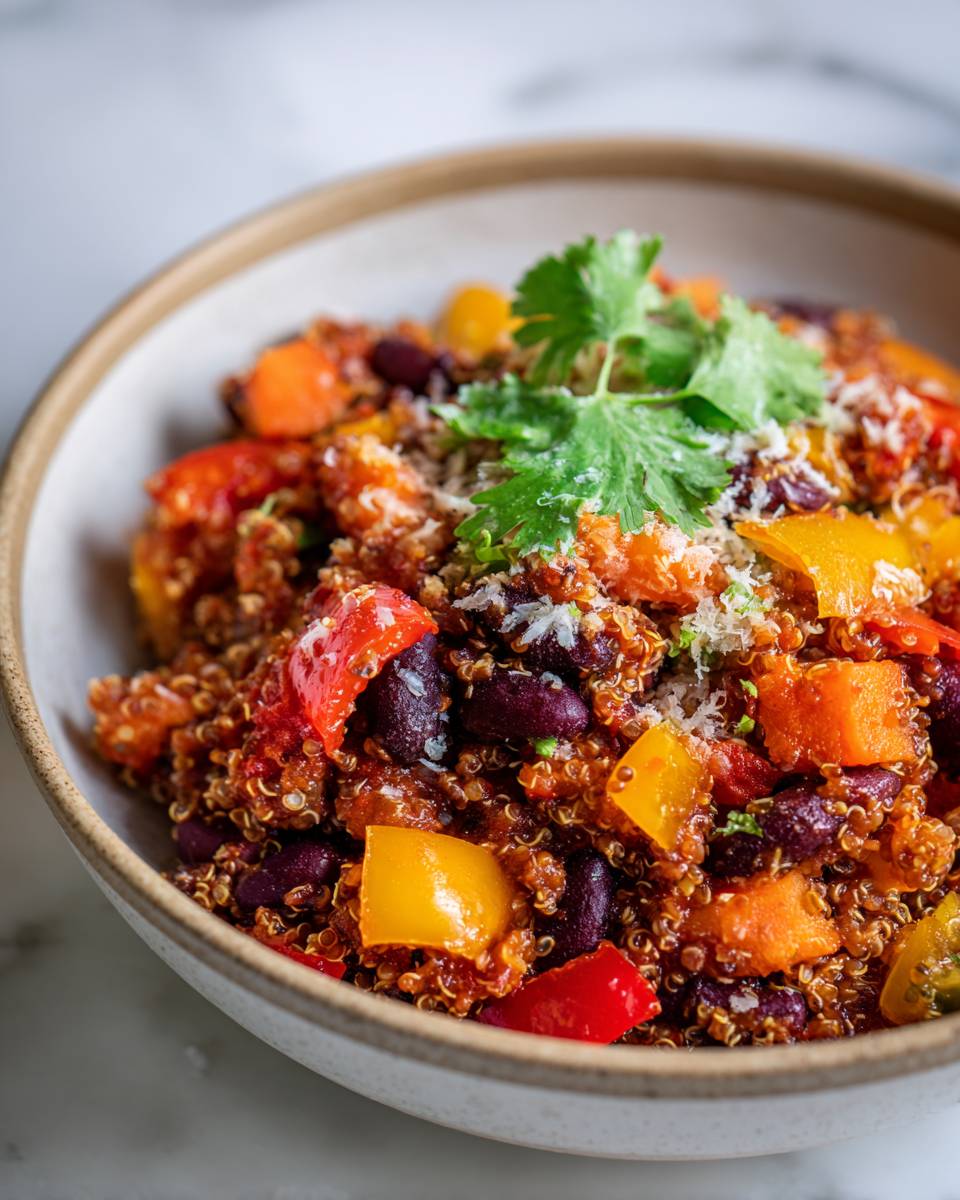 Il Delizioso Chili di Quinoa in Slow Cooker Chili di quinoa in slow cooker, ricetta semplice e nutriente per le serate autunnali.