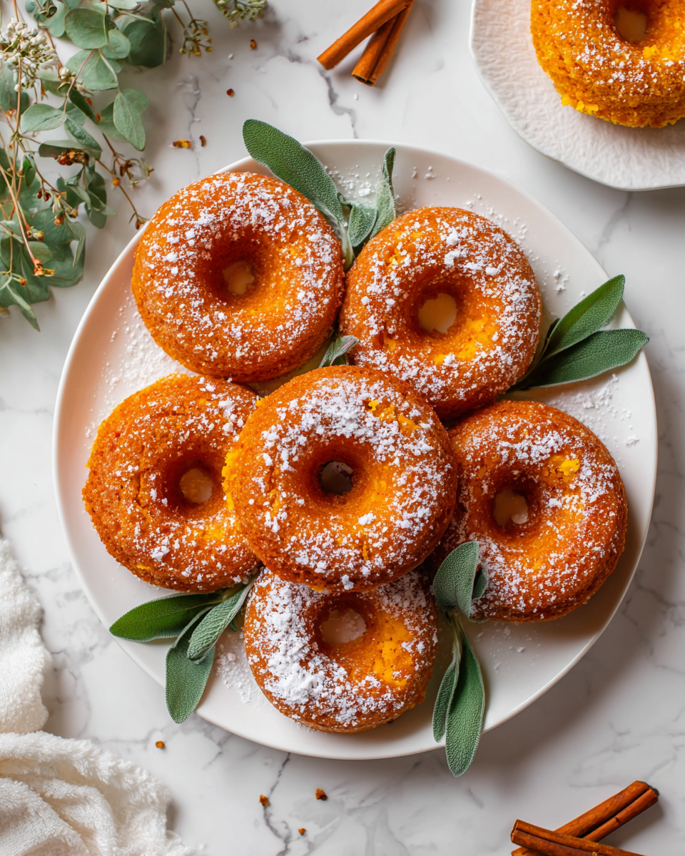 Ciambelle di zucca al forno soffici e profumate, ideale per le festività autunnali