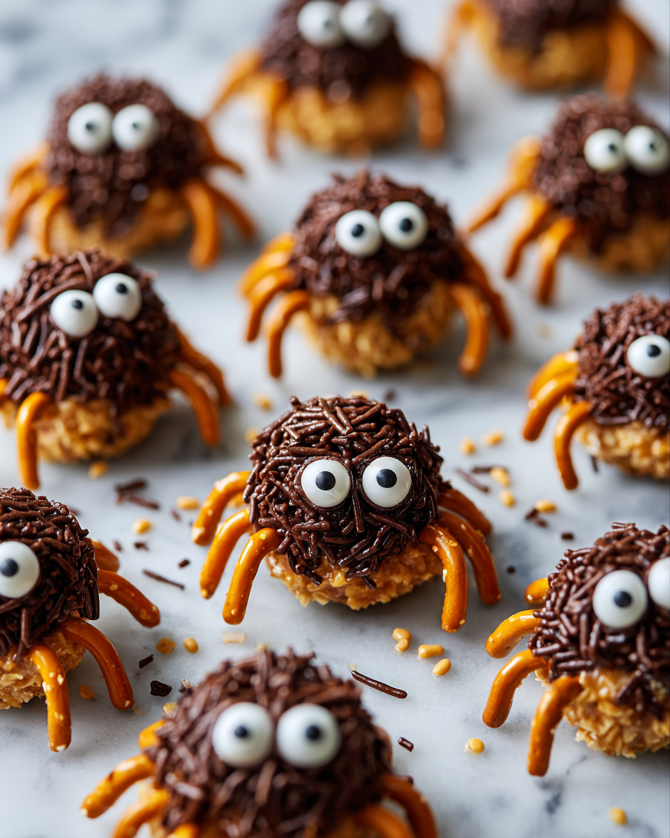 Palline di Ragnatela al Burro di Arachidi decorate per Halloween