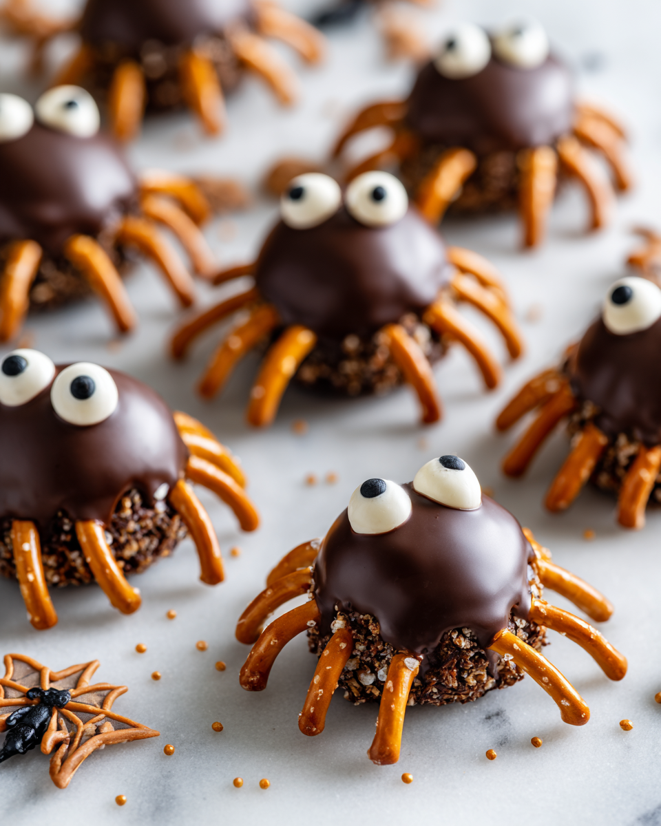 Palline di Ragnatela al Burro di Arachidi decorate per Halloween