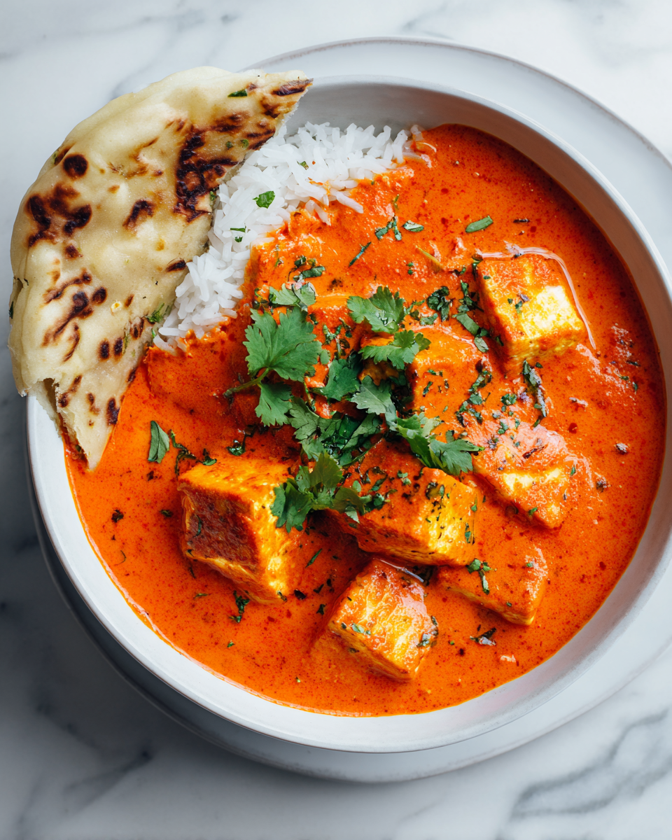 Delizioso Paneer Butter Masala Facile Piatto cremoso di Paneer Butter Masala con spezie indiane vibranti