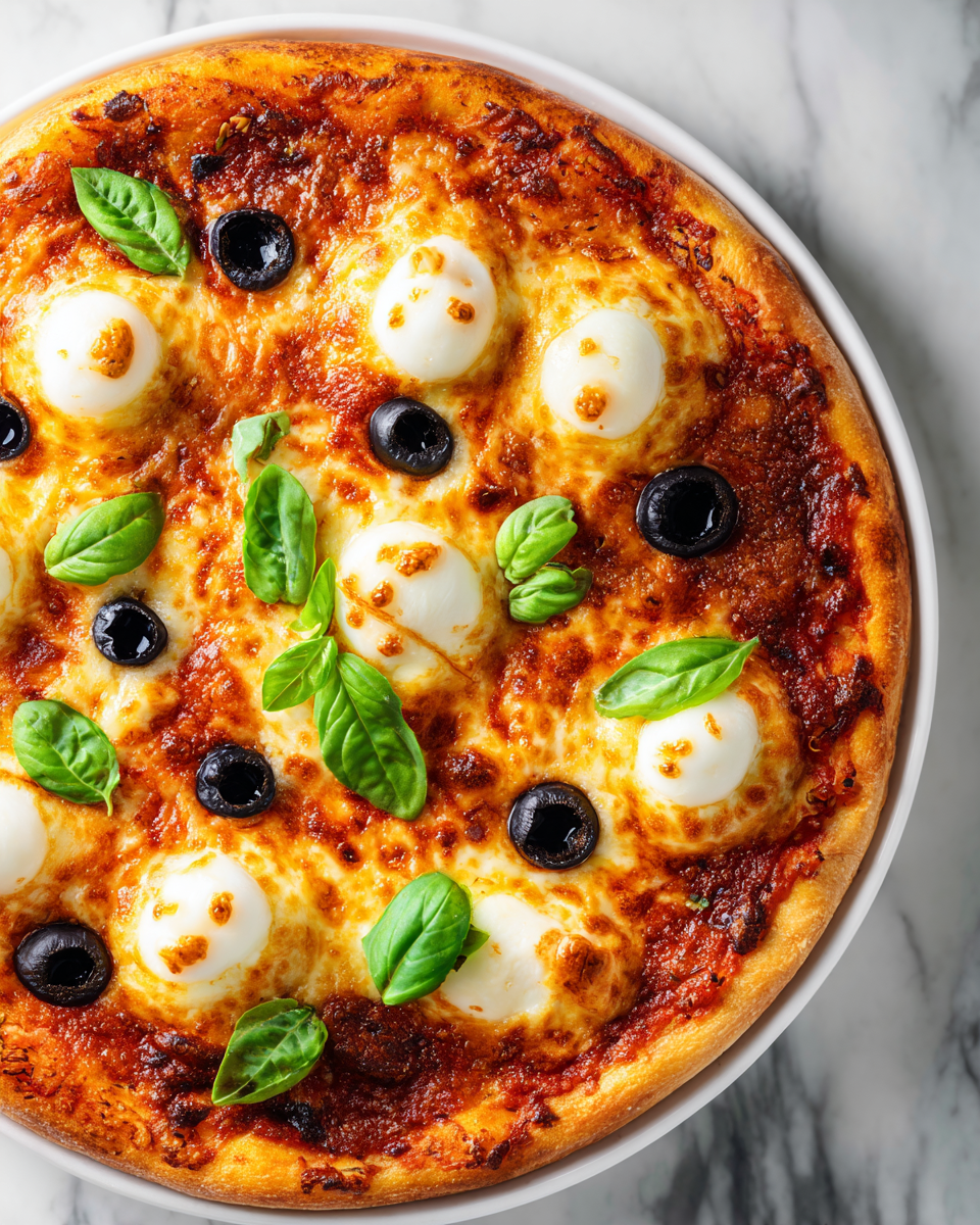 Pizza Occhio di Mostro per Halloween Pizza Occhio di Mostro con mozzarella e salsiccia italiana, ideale per Halloween