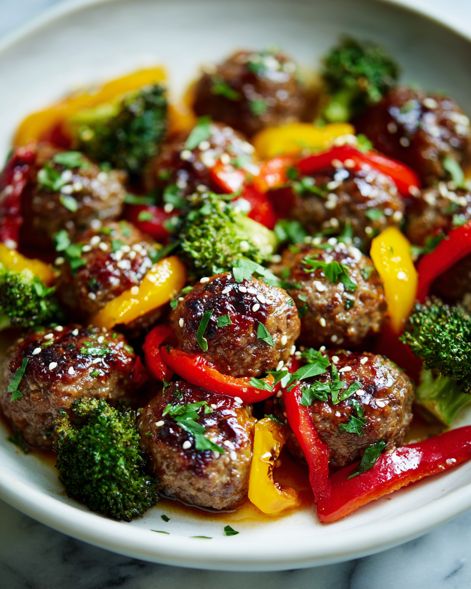 Polpette di Manzo Saltate: Semplici e Gustose Polpette di manzo saltate con verdure fresche, un piatto autunnale italiano delizioso e semplice.