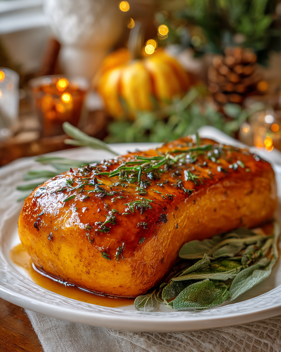Deliziosa zucca butternut al forno Ricetta zucca butternut al forno con spezie e sciroppo d'acero