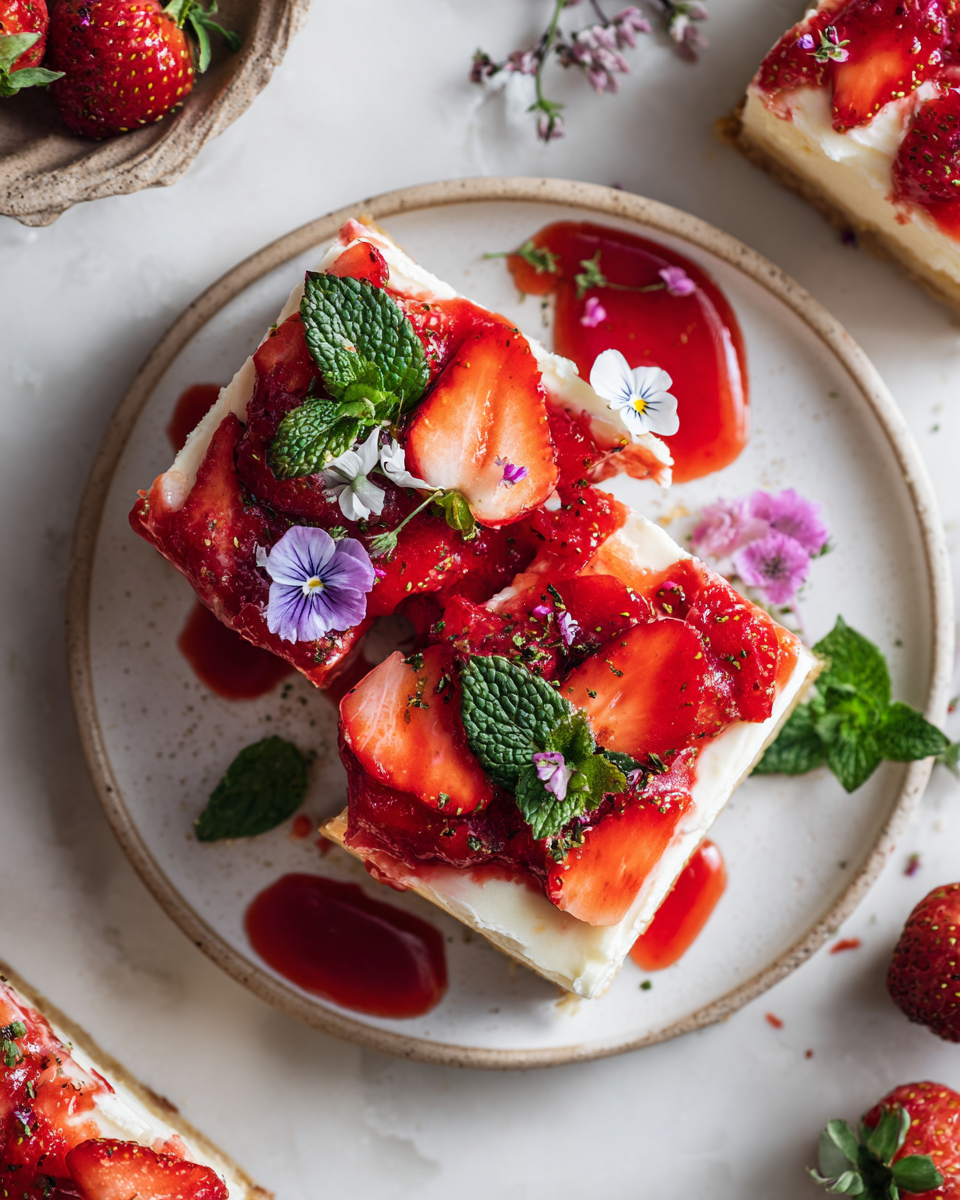Deliziosa Cheesecake di Fragole per Pasqua Cheesecake di fragole vellutata, un dolce ideale per Pasqua, semplice e fresco.