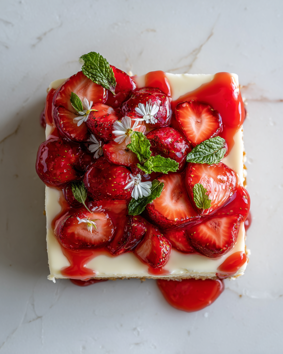 Deliziosa Cheesecake di Fragole per Pasqua Cheesecake di fragole vellutata, un dolce ideale per Pasqua, semplice e fresco.