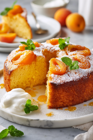 Torta di albicocca al miele e limone, dolce estivo, facile ricetta italiana.