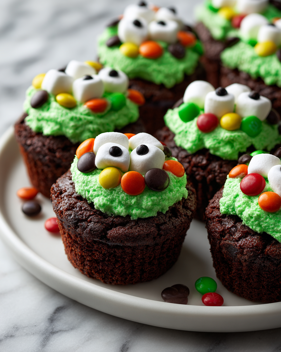 Cupcake Occhi Inquietanti per Halloween Cupcake Occhi Inquietanti decorati per Halloween, un dolce spettrale e divertente.