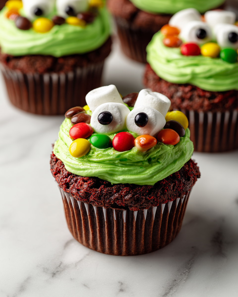 Cupcake Occhi Inquietanti per Halloween Cupcake Occhi Inquietanti decorati per Halloween, un dolce spettrale e divertente.