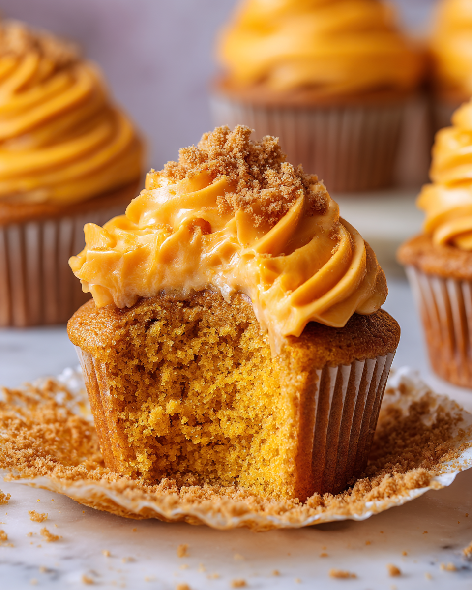 Cupcake esplosivi al pumpkin patch autunnali con ripieno cremoso