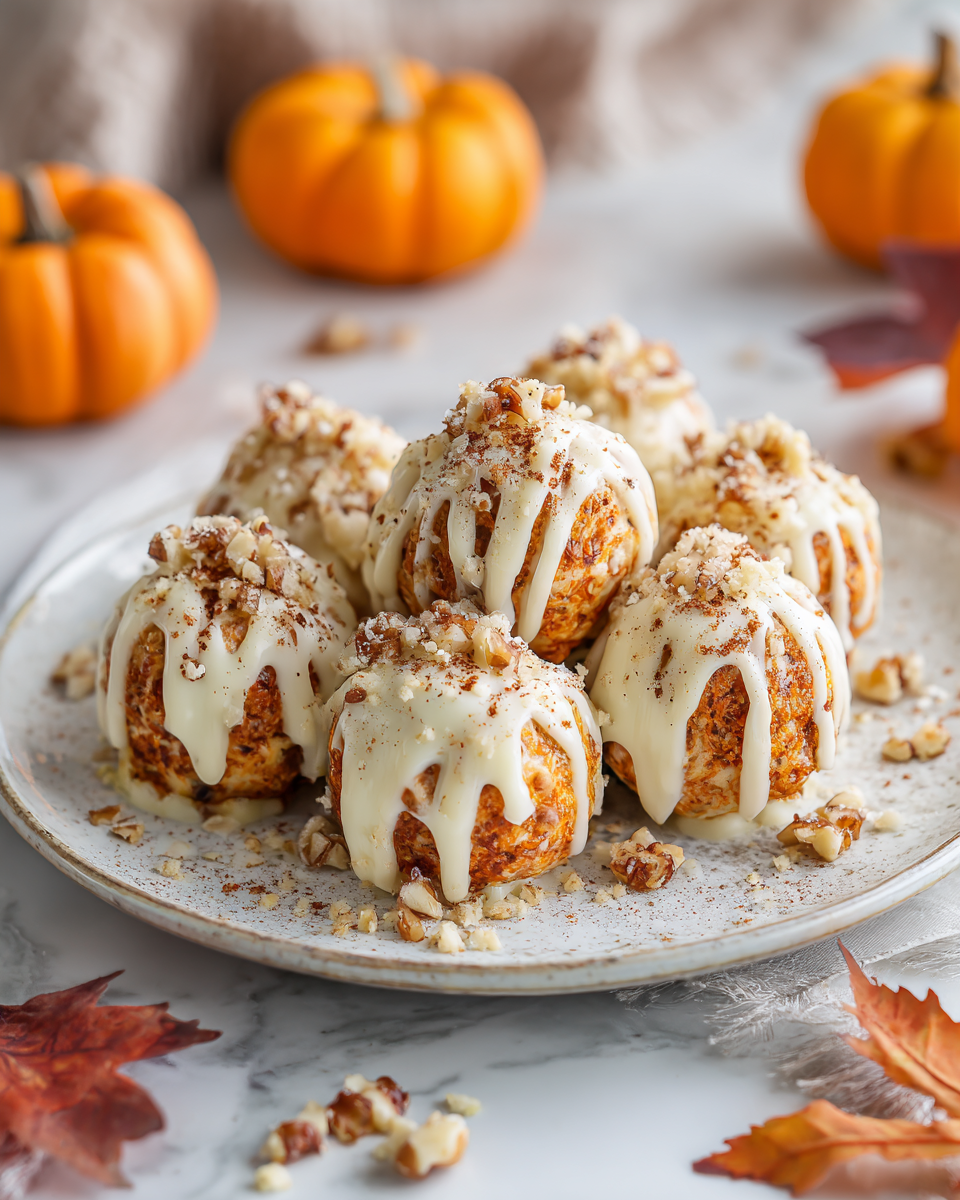 Palline di cheesecake alla zucca, dolci autunnali facili e deliziosi, dessert freschi, ricetta zucca, palline cheesecake, dolci per feste.
