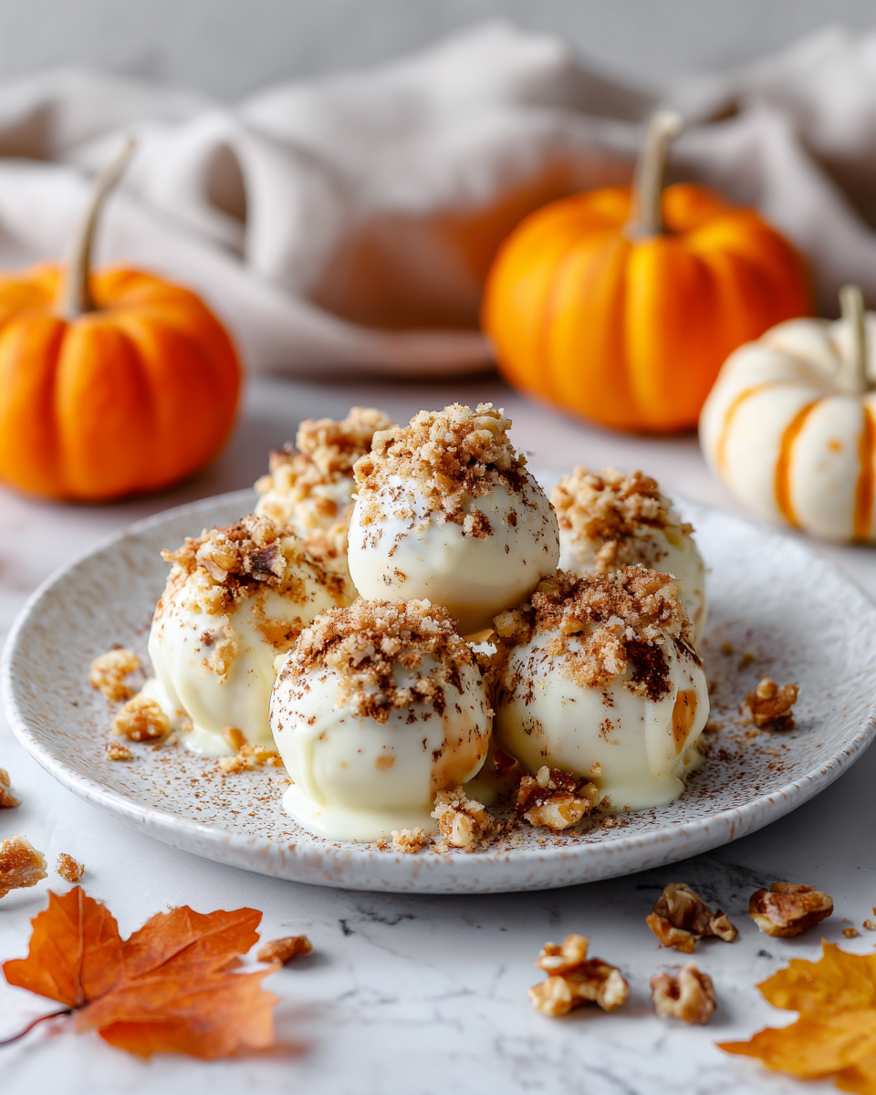 Palline di cheesecake alla zucca, dolci autunnali facili e deliziosi, dessert freschi, ricetta zucca, palline cheesecake, dolci per feste.