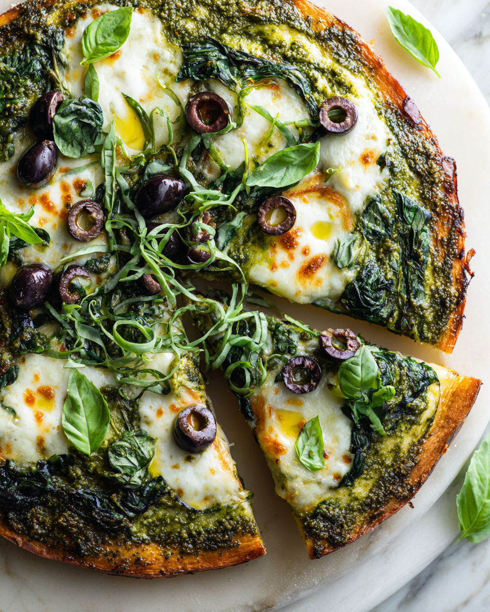 Pizza Pesto della Strega con ingredienti freschi e pronto in 30 minuti.