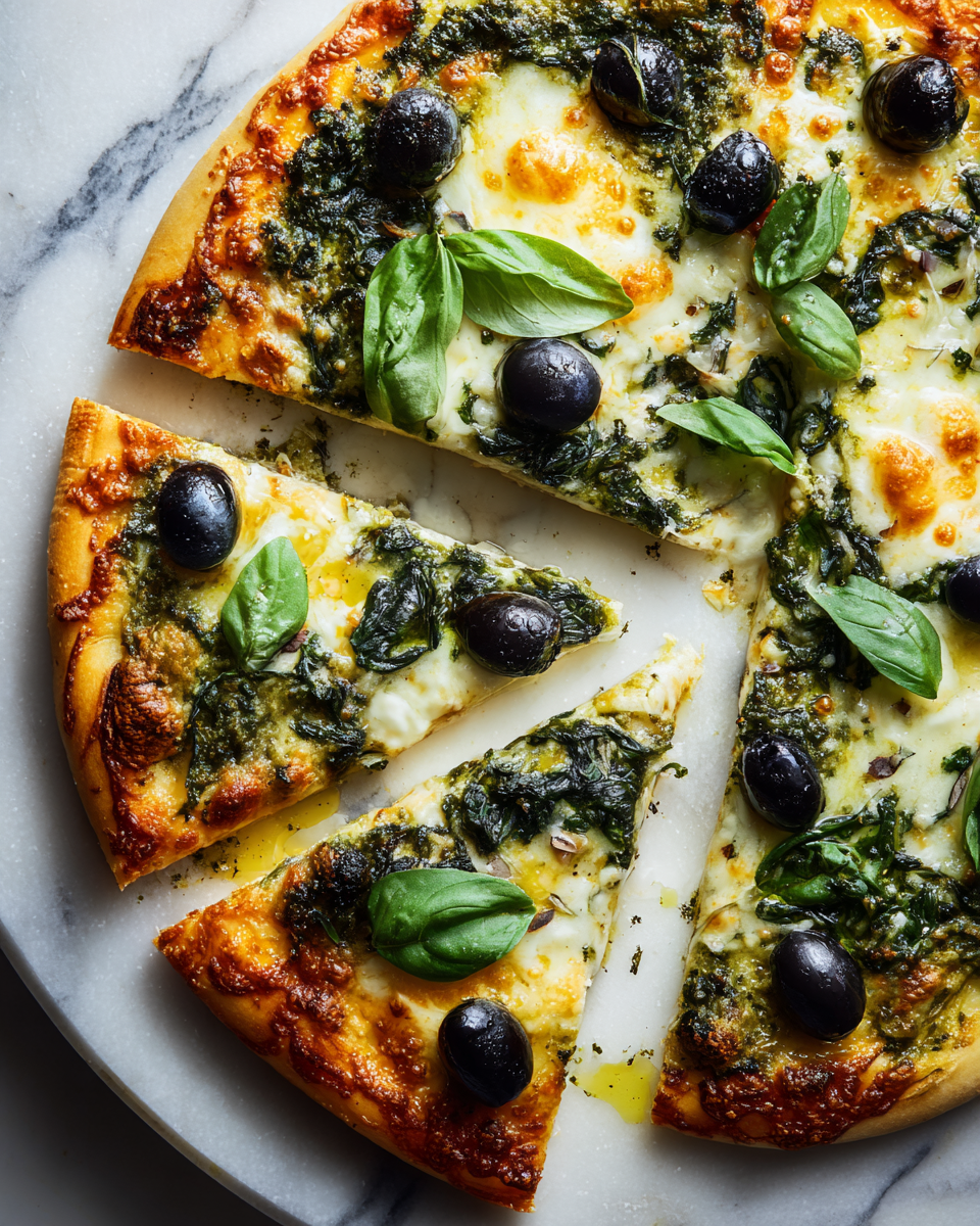 Pizza Pesto della Strega con ingredienti freschi e pronto in 30 minuti.