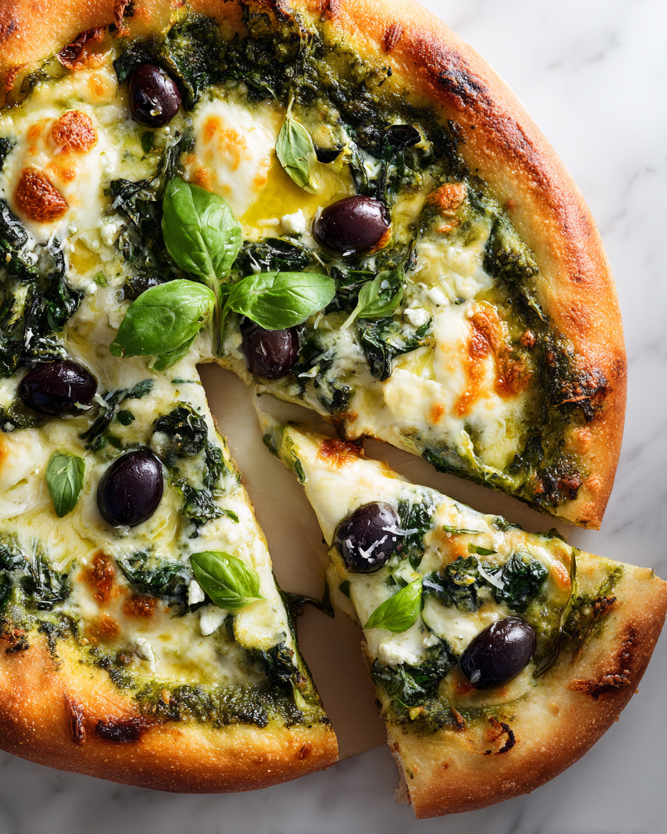 Pizza Pesto della Strega con ingredienti freschi e pronto in 30 minuti.