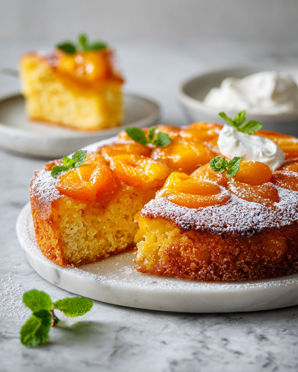 Deliziosa torta di albicocca, miele e limone Torta di albicocca al miele e limone, dolce estivo, facile ricetta italiana.