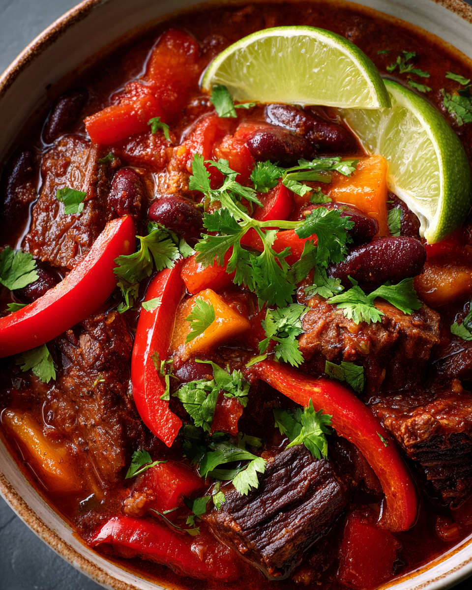 Chili di Costine: Il Piatto Perfetto per le Serate Autunnali Chili di costine autunnali ricco e saporito, ideale per le serate in famiglia.