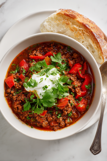 Scopri il Delizioso Chili Con Carne di Gordon Ramsay Chili Con Carne di Gordon Ramsay, un piatto autunnale ricco e confortante, ideale per serate in compagnia.