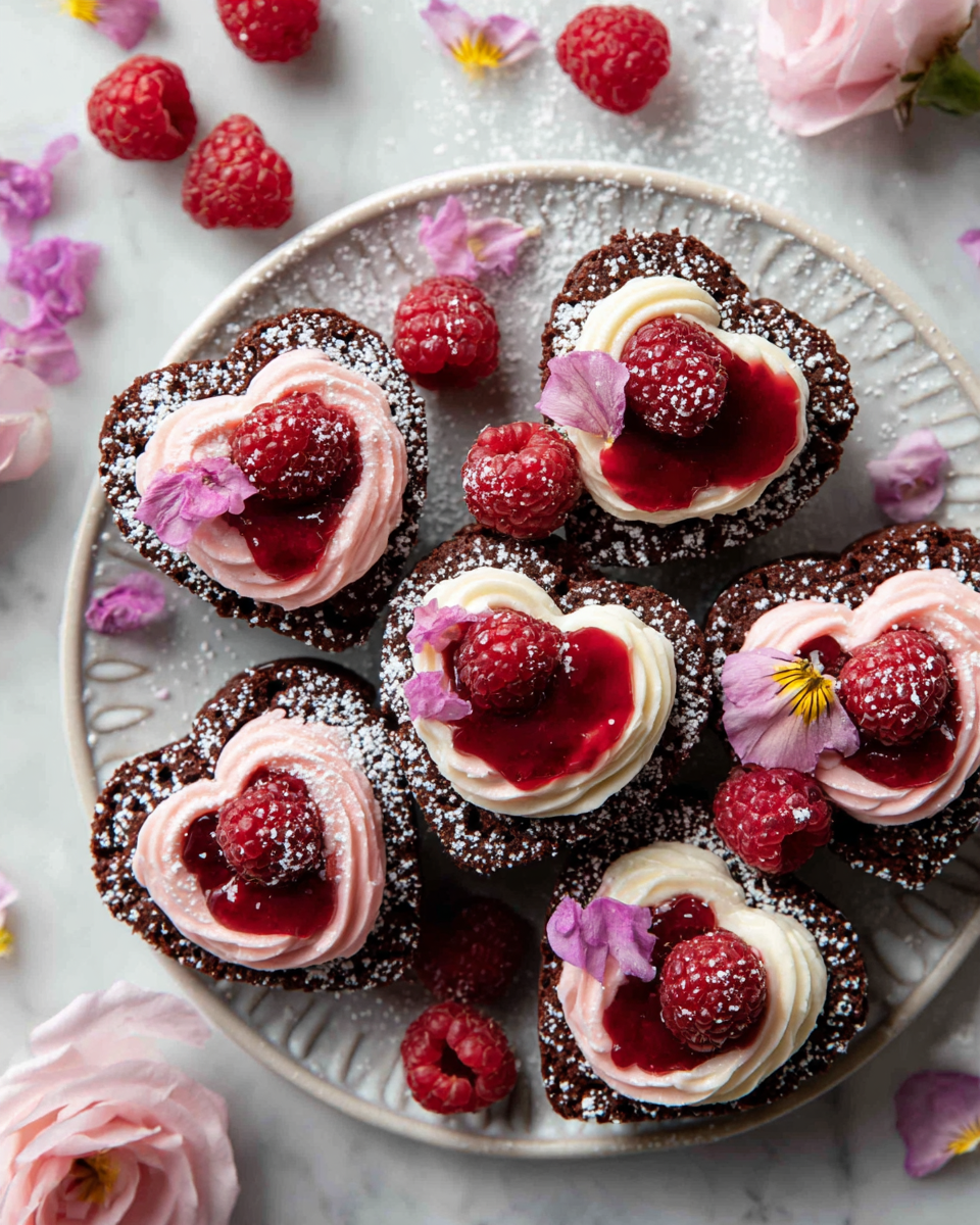 Cupcake a forma di cuore sanguinante con ripieno di lamponi freschi, dolce e decorativo, perfetto per celebrare l'amore.